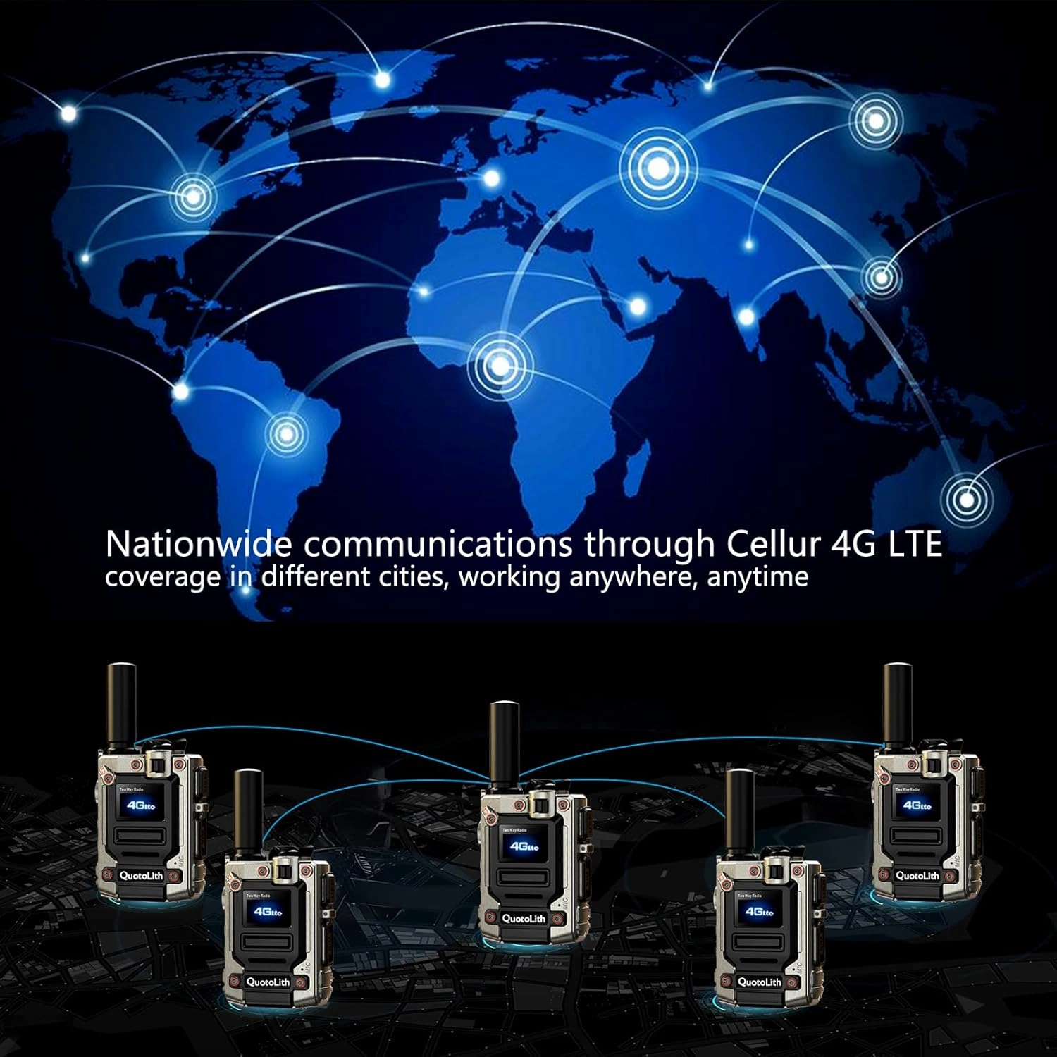 Global walkie Talkie Unlimited Range,Long Distance walkie talkies,Handheld PoC Rechargeable PTT Push to Talk Over Cellular Radio(2 with SIM Card) (2)