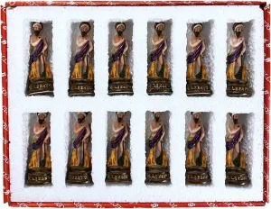 Golf Cart King 3" Set of 12 pcs St Lazarus Statue Figurine Mini Estatua Imagen San Lazaro Religious Gift