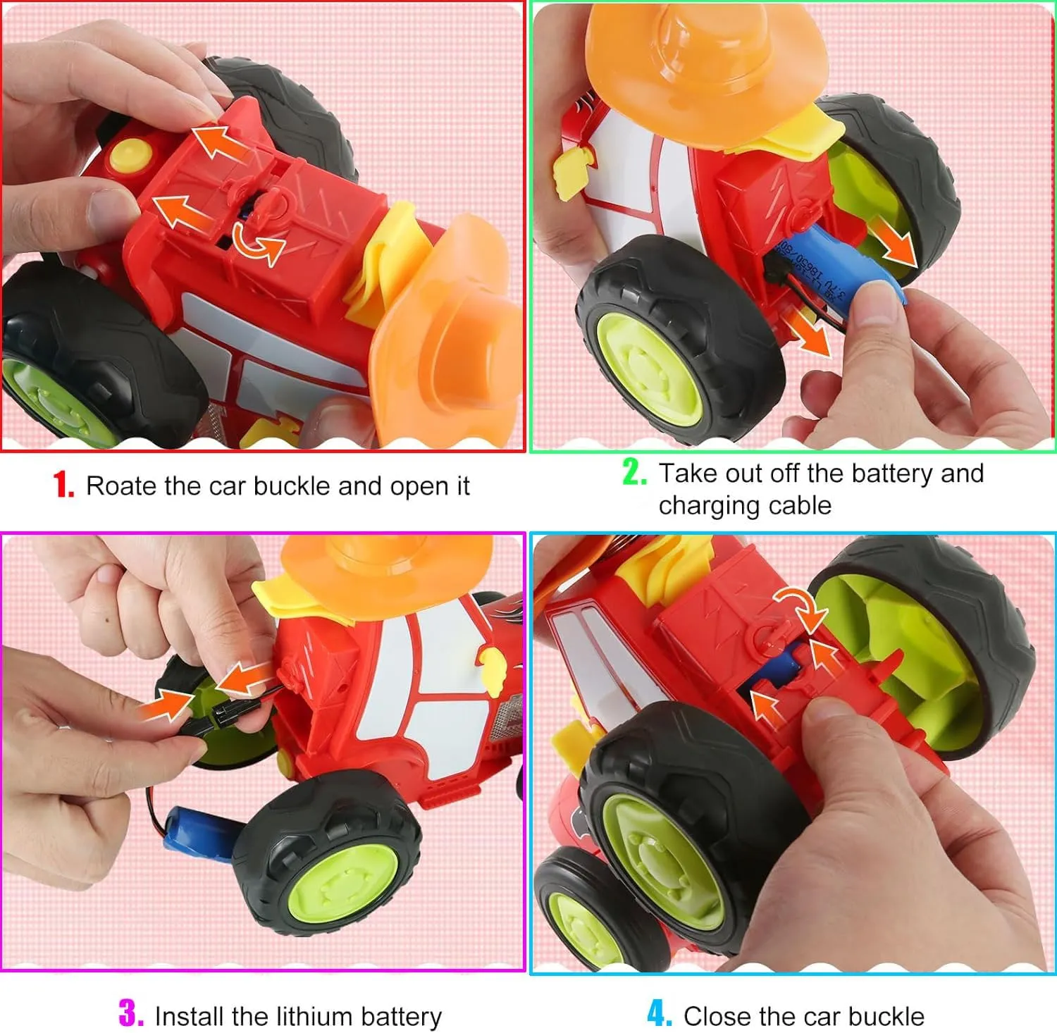 GoolRC Crazy Jumping Car Toys for Kids, RC Stunt Car with Music Lights, Rechargeable Remote Control Car, Radio Controlled Rocking Car Toy Christmas Birthday Gift for 4-12 Boys Girls (Green)