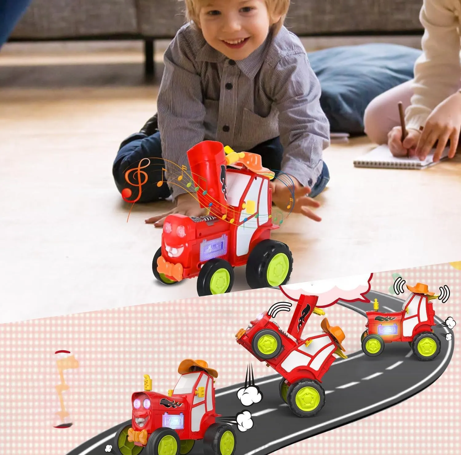 GoolRC Crazy Jumping Car Toys for Kids, RC Stunt Car with Music Lights, Rechargeable Remote Control Car, Radio Controlled Rocking Car Toy Christmas Birthday Gift for 4-12 Boys Girls (Green)