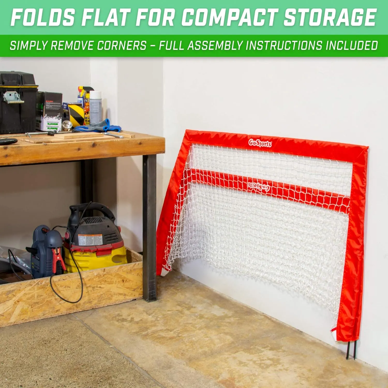 GoSports Street Hockey, Choose Between Street Hockey Goal Set with Sticks, or Street Hockey Sticks (2 Pack)