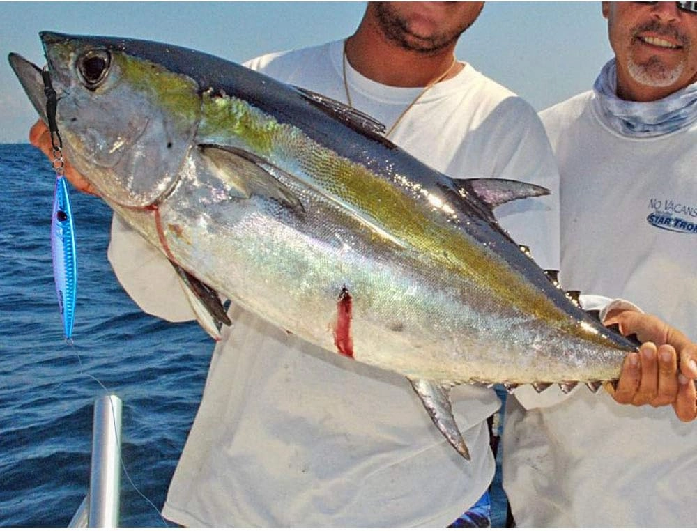 Goture Fishing Jigs Saltwater 60g-200g with Assist Hook, Glow Vertical Jigs, Speed Fast Lead Jig Sea Fishing Jigging Spoon Lures for Tuna, Salmon, Sailfish, Striped bass, Grouper Snapper, Kingfish