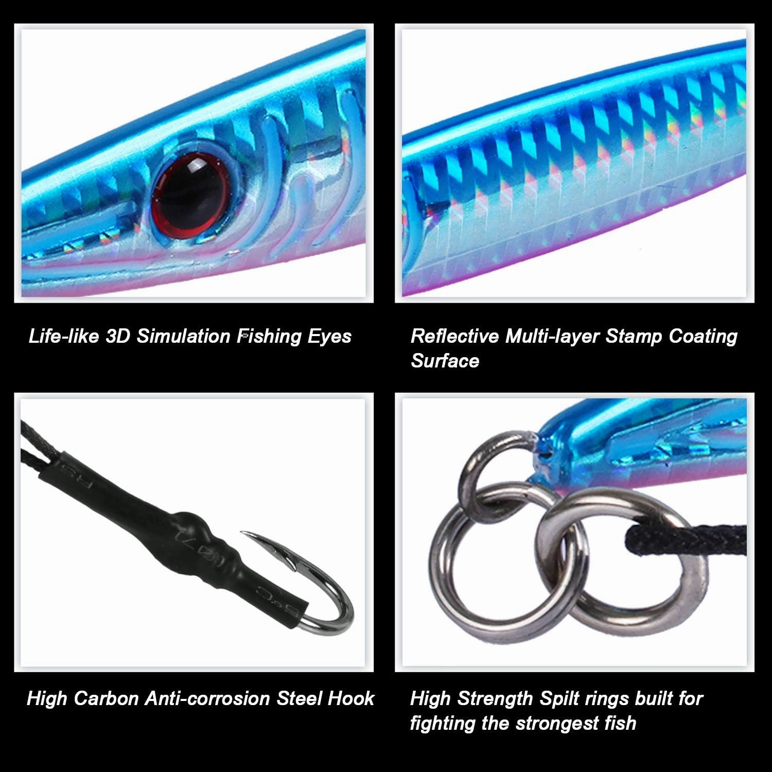 Goture Fishing Jigs Saltwater 60g-200g with Assist Hook, Glow Vertical Jigs, Speed Fast Lead Jig Sea Fishing Jigging Spoon Lures for Tuna, Salmon, Sailfish, Striped bass, Grouper Snapper, Kingfish