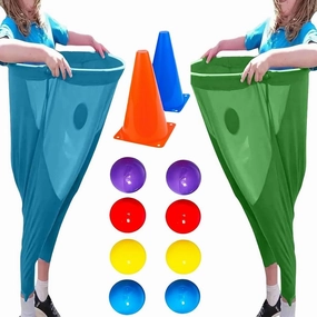 Granny Pants Yard Game Sets, Granny Pants Outdoor Game with Bouncy Balls and Marker Cones, Recreational Tossing Games, Team Relay Party Field Game Set