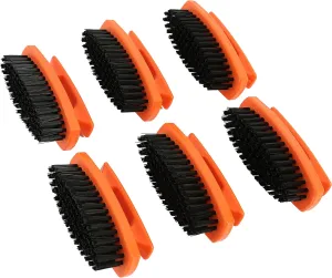 GreatNeck 19025 Nail Brush, 6 Pack Nail and Hand Scrub Brush Set, Stiff Bristles, Comfortable Scrubber Grip, Salon or Construction Quality, Gift For DIYer or Nail Techs