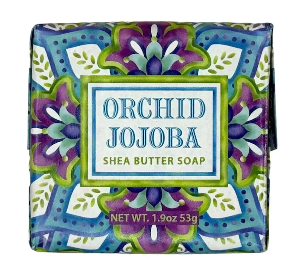 Greenwich Bay Orchid Jojoba Scented Bar Soaps - 12 Pack of Mini 1.9 oz. Botanical Scented Bars - Perfect for Guest Bath, Airbnb, Salon, Spa, Hotel - Elegant Wrappers