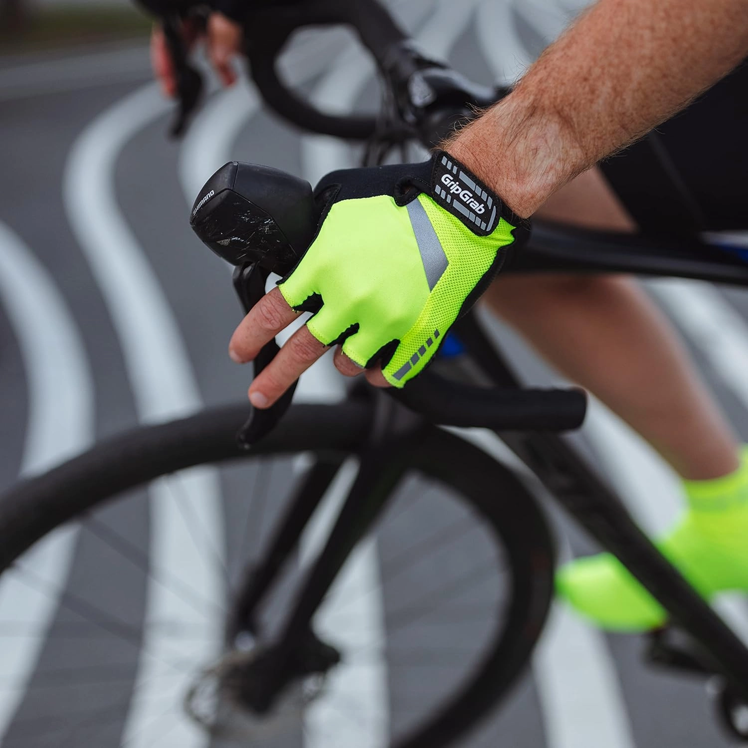 GripGrab ProGel Padded Short Finger Road Riding Summer Cycling Gloves Bicycle Gloves Biking Gloves for Men Fingerless Cycle Mitts