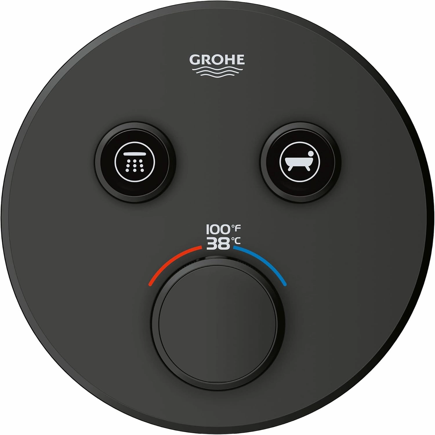 GROHE 291372430 Grohtherm Smartcontrol Dual Function Thermostatic Valve Trim with Control Module, Matte Black