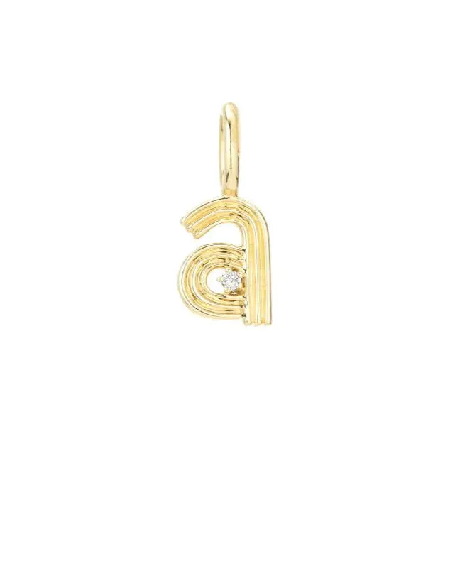 Groovy Diamond Initial Mini Bead Charm