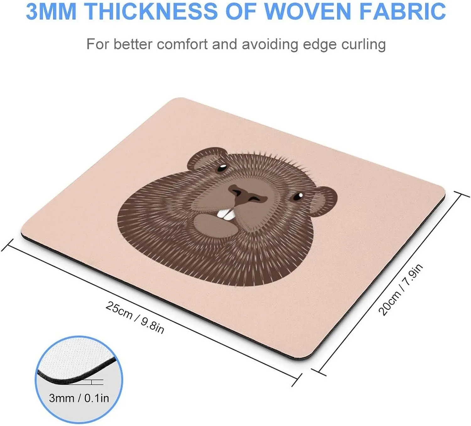 Groundhog Day Funny Animal Durable Mouse Pad Fashion Non-Slip Waterproof Gaming Mouse Mat Unisex Home Office 20 * 25cm, style