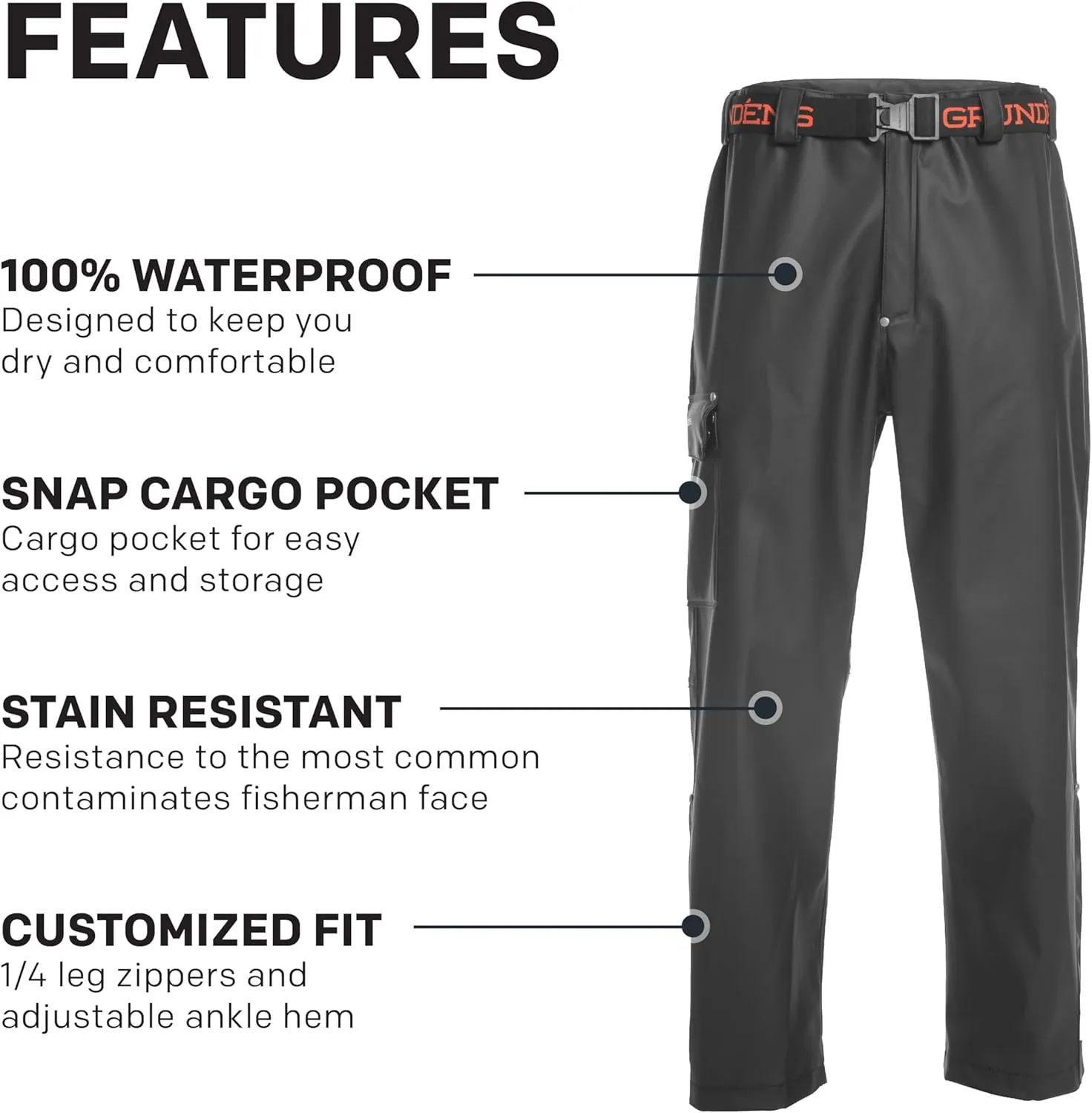 Grundens Men’s Neptune Fishing Pants | Waterproof, Breathable