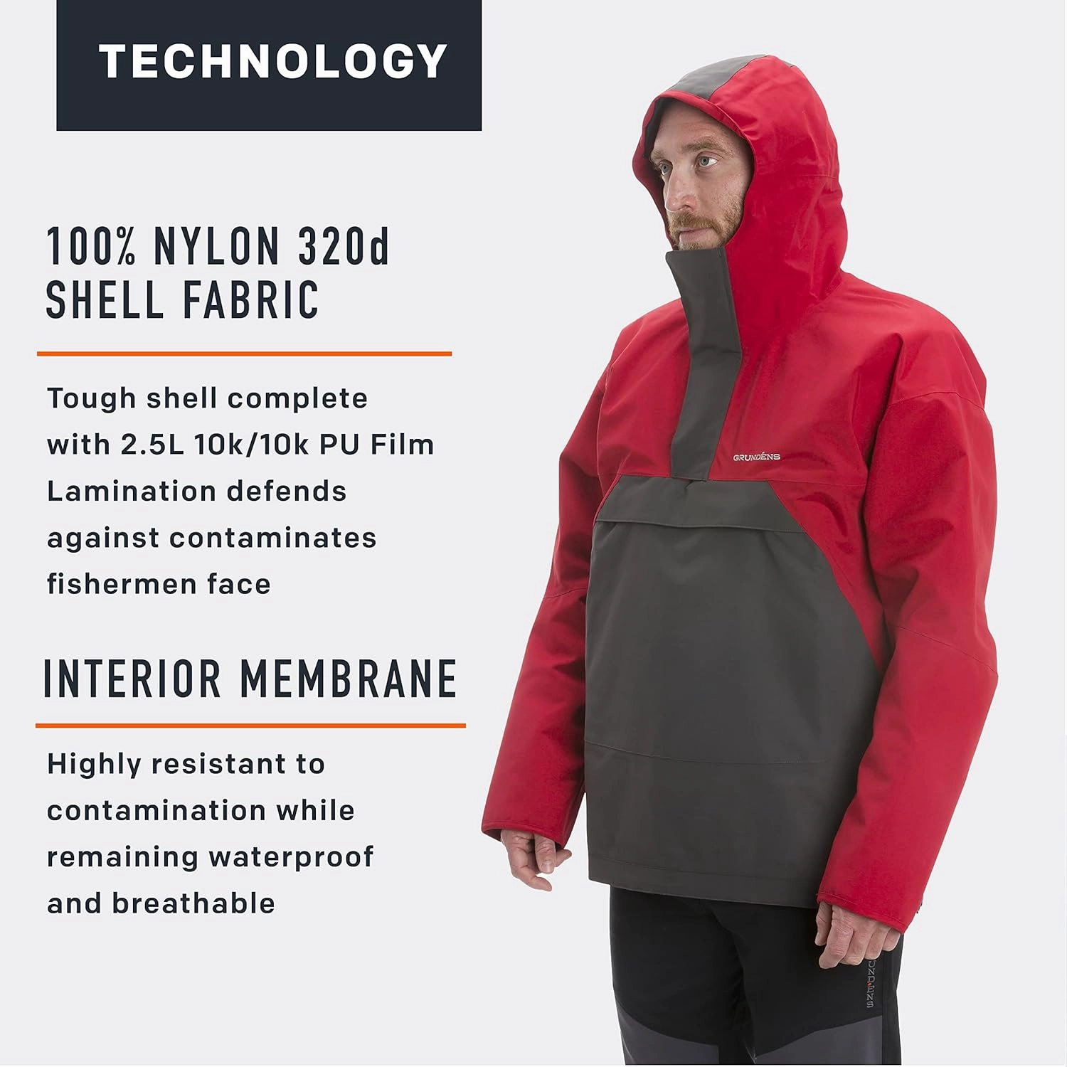 Grundens Men's Full Share Anorak | Durable, Breathable and Waterproof Rain Jacket Designed for Rugged, Heavy-Duty Performance
