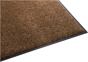Guardian Platinum Series Indoor Wiper Floor Mat, Rubber with Nylon Carpet, 2'x2', Brown
