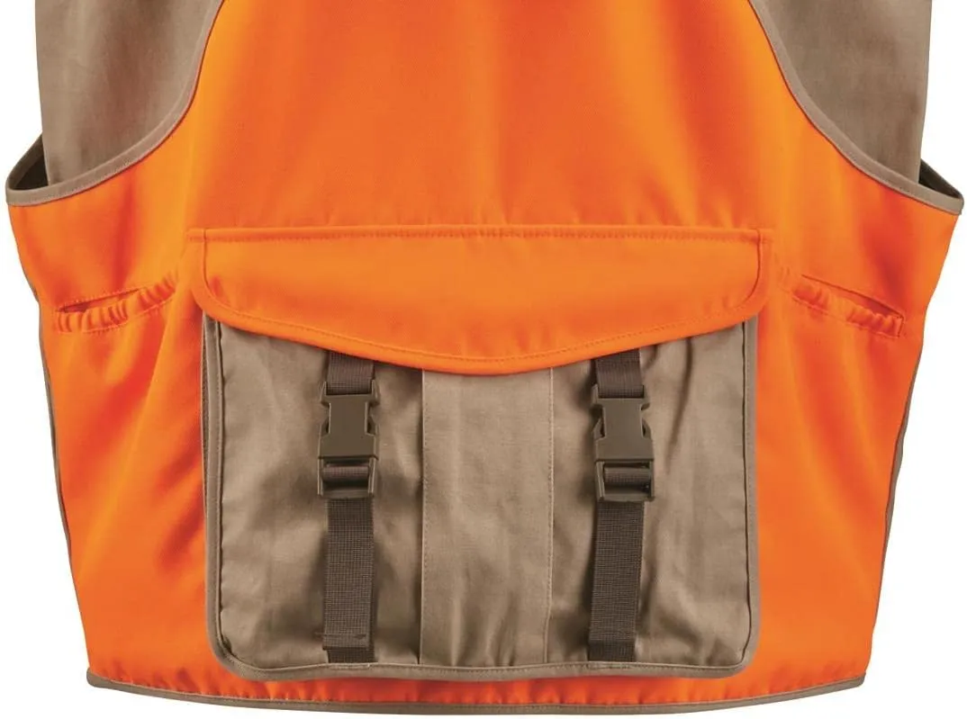 Guide Gear Men's Upland Vest for Bird Hunting, Orange with Back Game Pouch