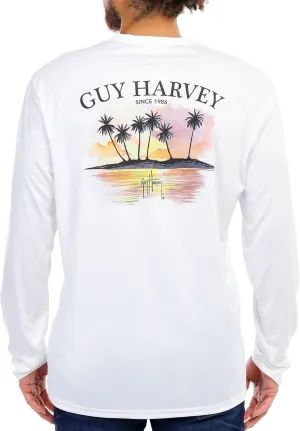 Guy Harvey Men's Shoreline Print Active Long Sleeve Tee