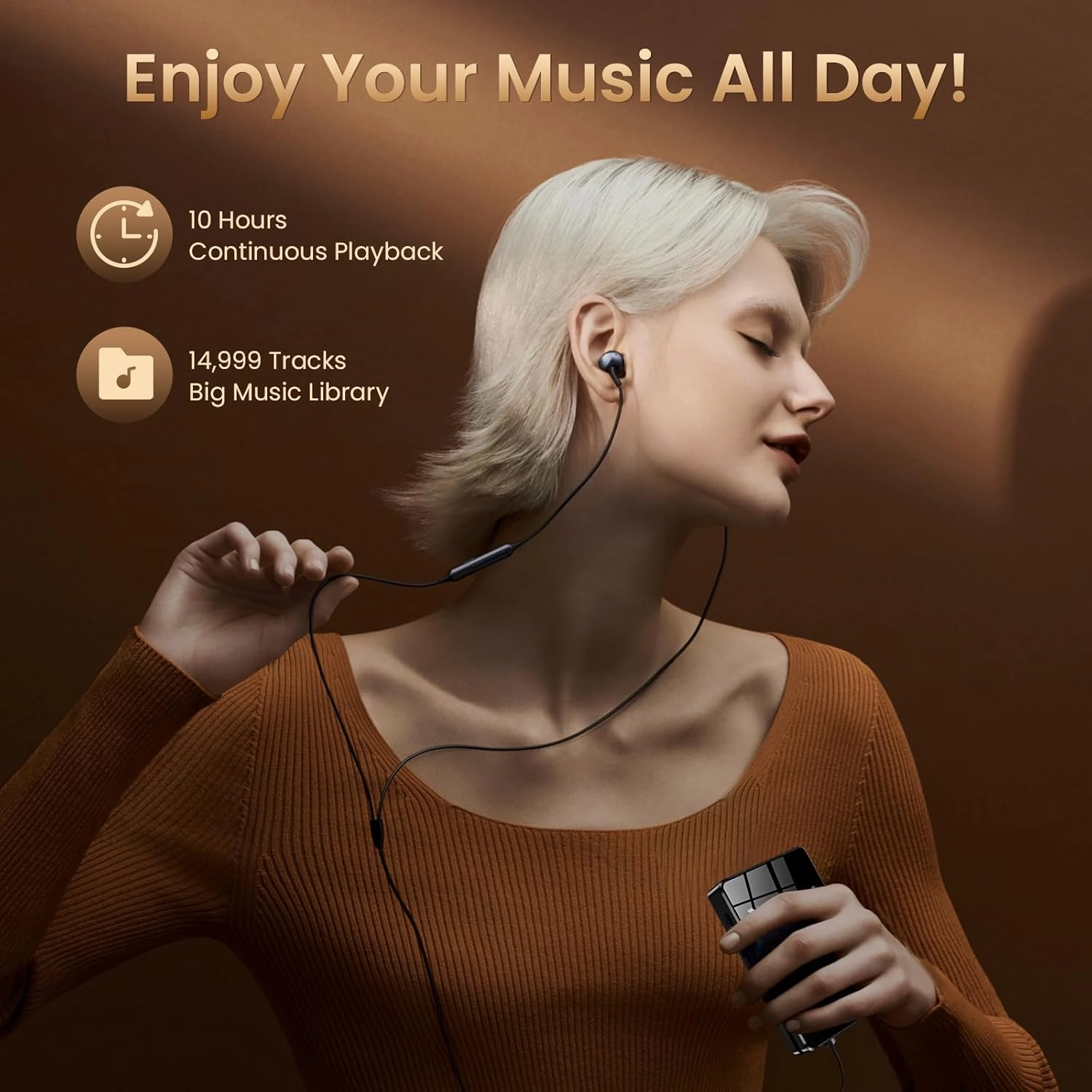 H2-128GB MP3 Player Bluetooth 5.2 Hi Res Music Player Flac Digital DSD Lossless Audio Player High Resolution Portable DAP Player, Two-Way Bluetooth, 128GB SD Card Expandable Memory