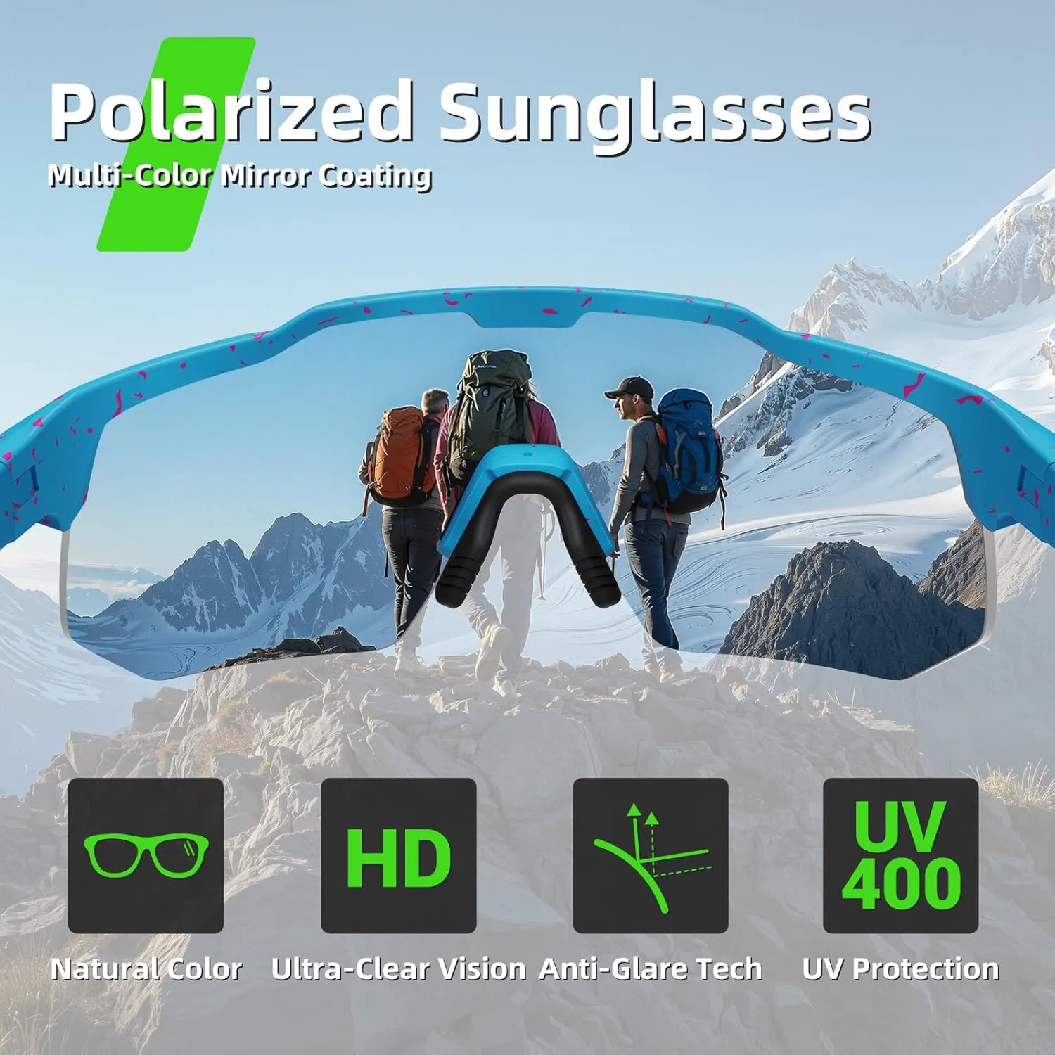 HAAYOT Polarized Sports Sunglasses for Men Women UV Protection Baseball Cycling Running Driving Fishing Glasses