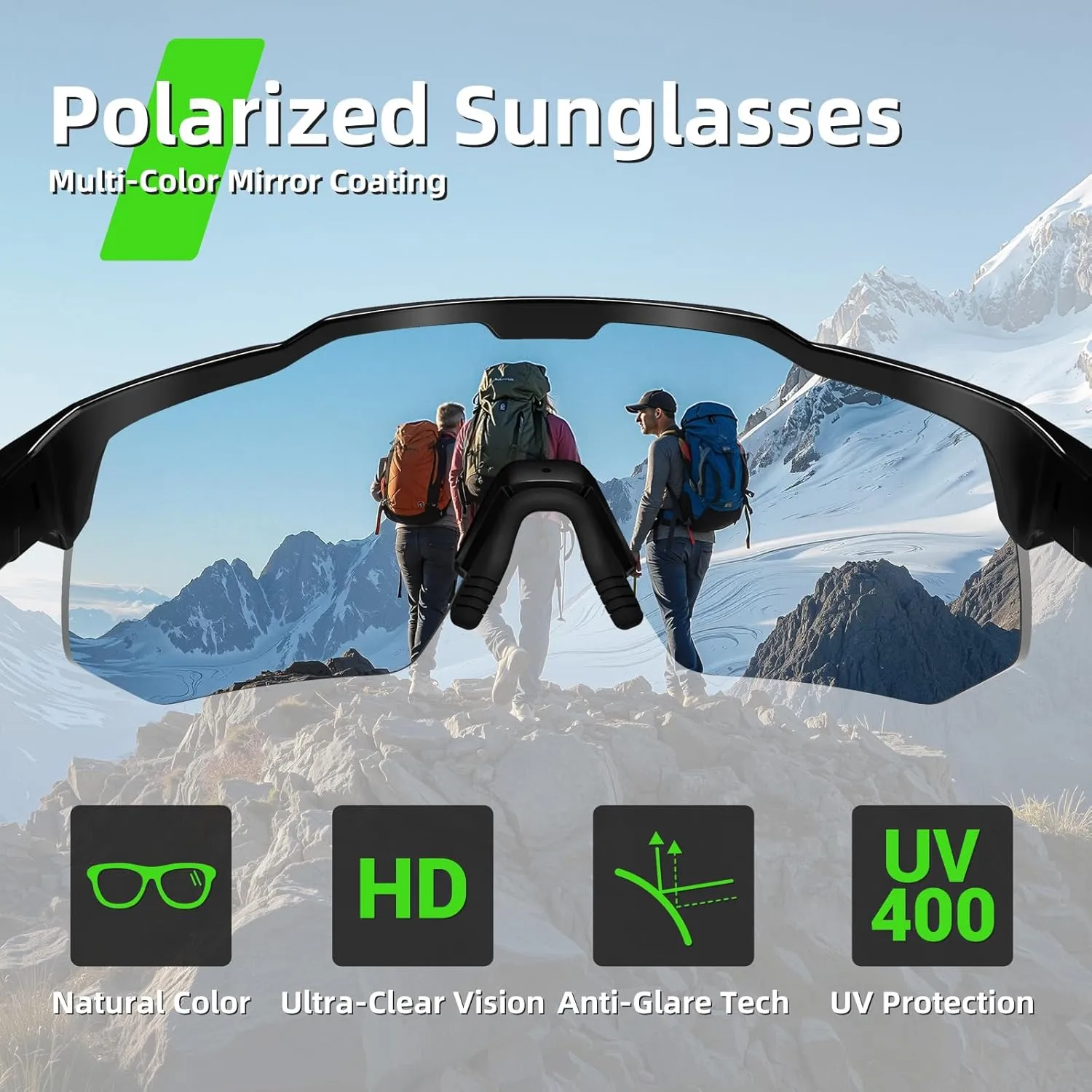 HAAYOT Polarized Sports Sunglasses for Men Women UV Protection Baseball Cycling Running Driving Fishing Glasses