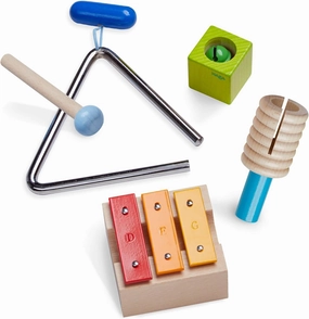 HABA Musical Sounds Play Set - Toddler Toys & Toddler Musical Instruments: Preschool Learning Toys, Kids Music & Toddler Sensory Toys, Made in Germany