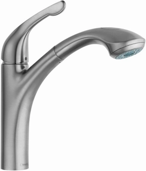 hansgrohe Allegro E Stainless Steel Single-Handle Kitchen Faucet, Kitchen Faucets with Pull Out Sprayer, Faucet for Kitchen Sink, Stainless Steel Optic 04076860, 12.6" Height
