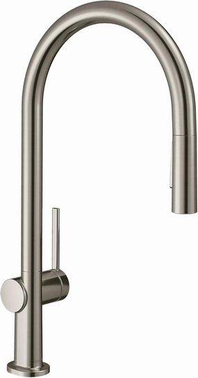 hansgrohe Talis N High Arc Kitchen Faucet, Kitchen Faucets with Pull Down Sprayer, Faucet for Kitchen Sink, Magnetic Docking Spray Head, Stainless Steel Optic 72857801