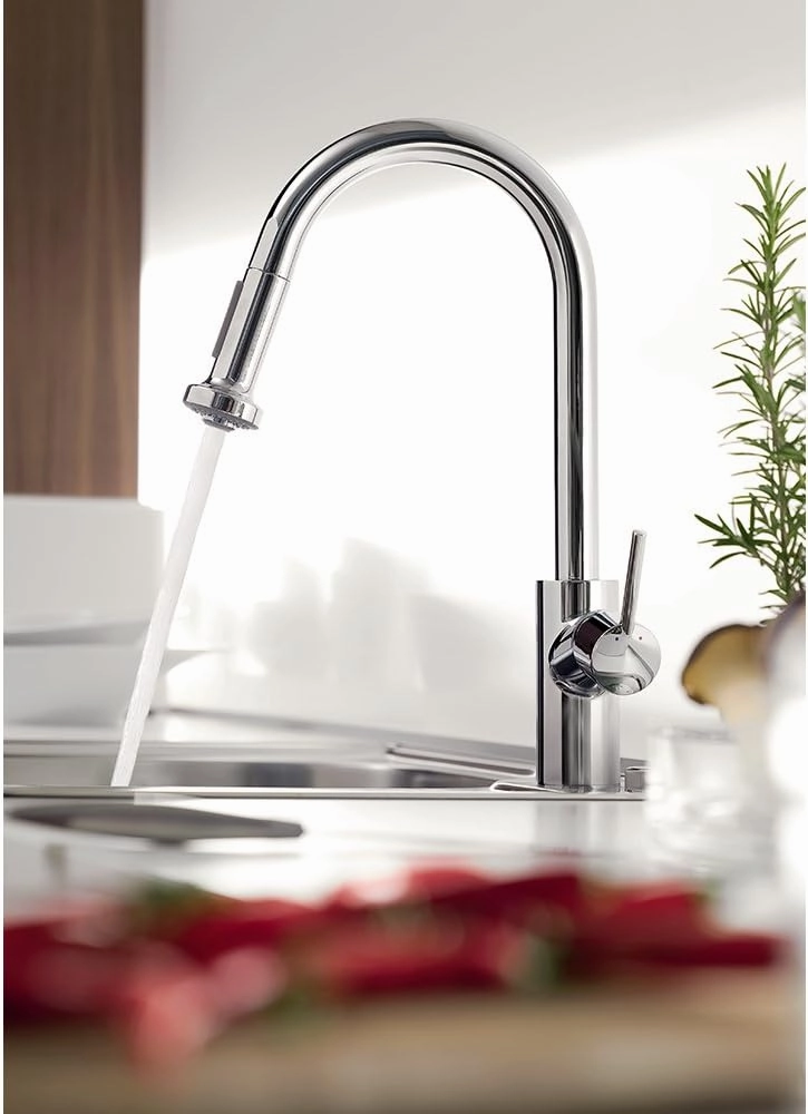 hansgrohe Talis S² Chrome Bar Kitchen Faucet, Kitchen Faucets with Pull Down Sprayer, Faucet for Kitchen Sink, Magnetic Docking Spray Head, Chrome 04286000