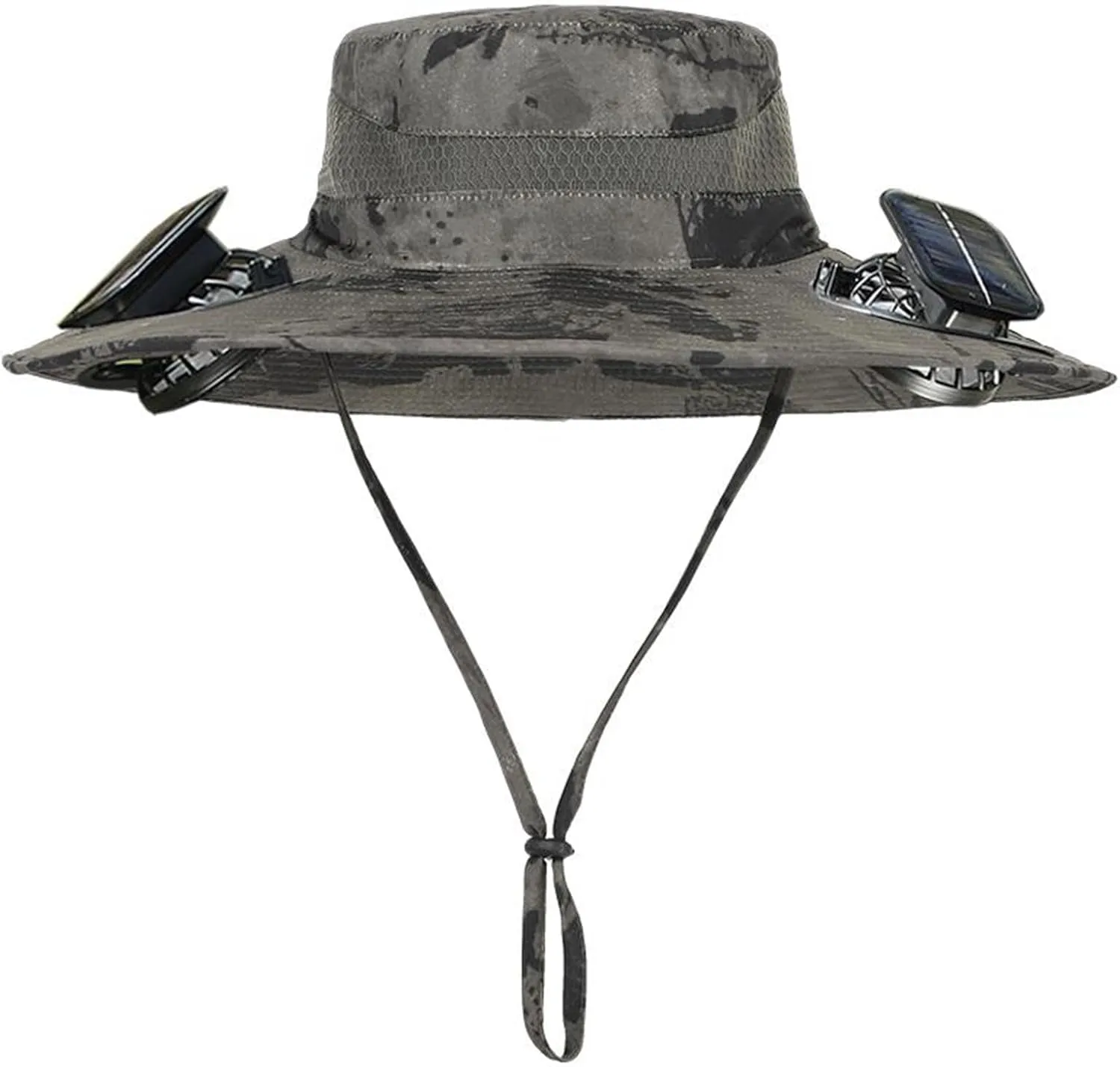 Hat with Fans Solar Power for Women & Men Ultralight UPF 50  Sun Hat Camping Cool Wide Brim Bucket Hats with 2 Solar Fans