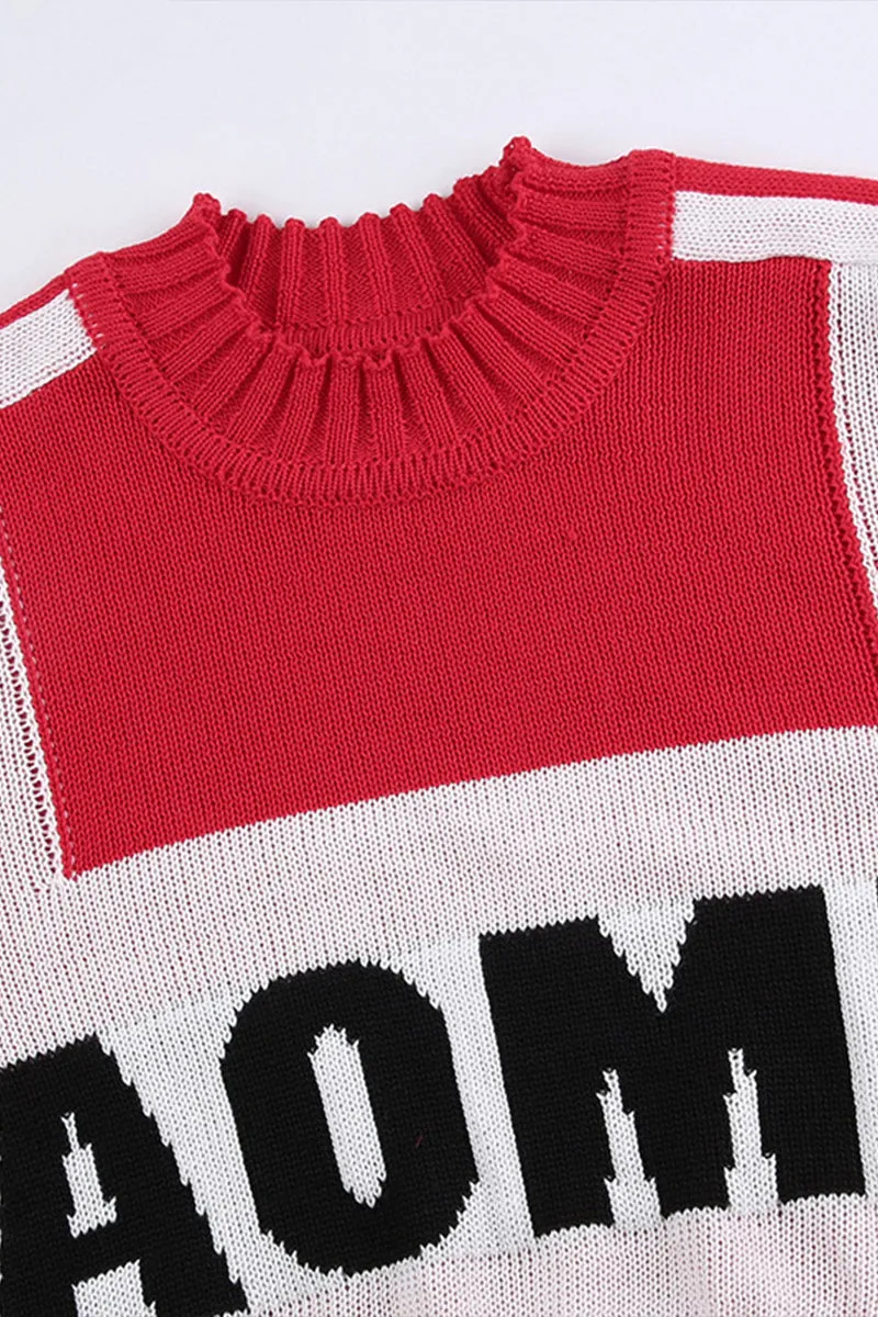 HBQ1279 Letter Print Sweatshirt & Skirt Set Top