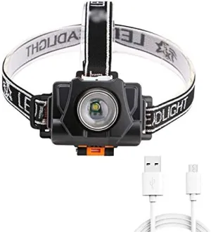 Headlamp Super Bright Headlight Zoomable Headlamp USB Rechargeable Forehead Flashlight Torch Lamp Head Fishing Camping