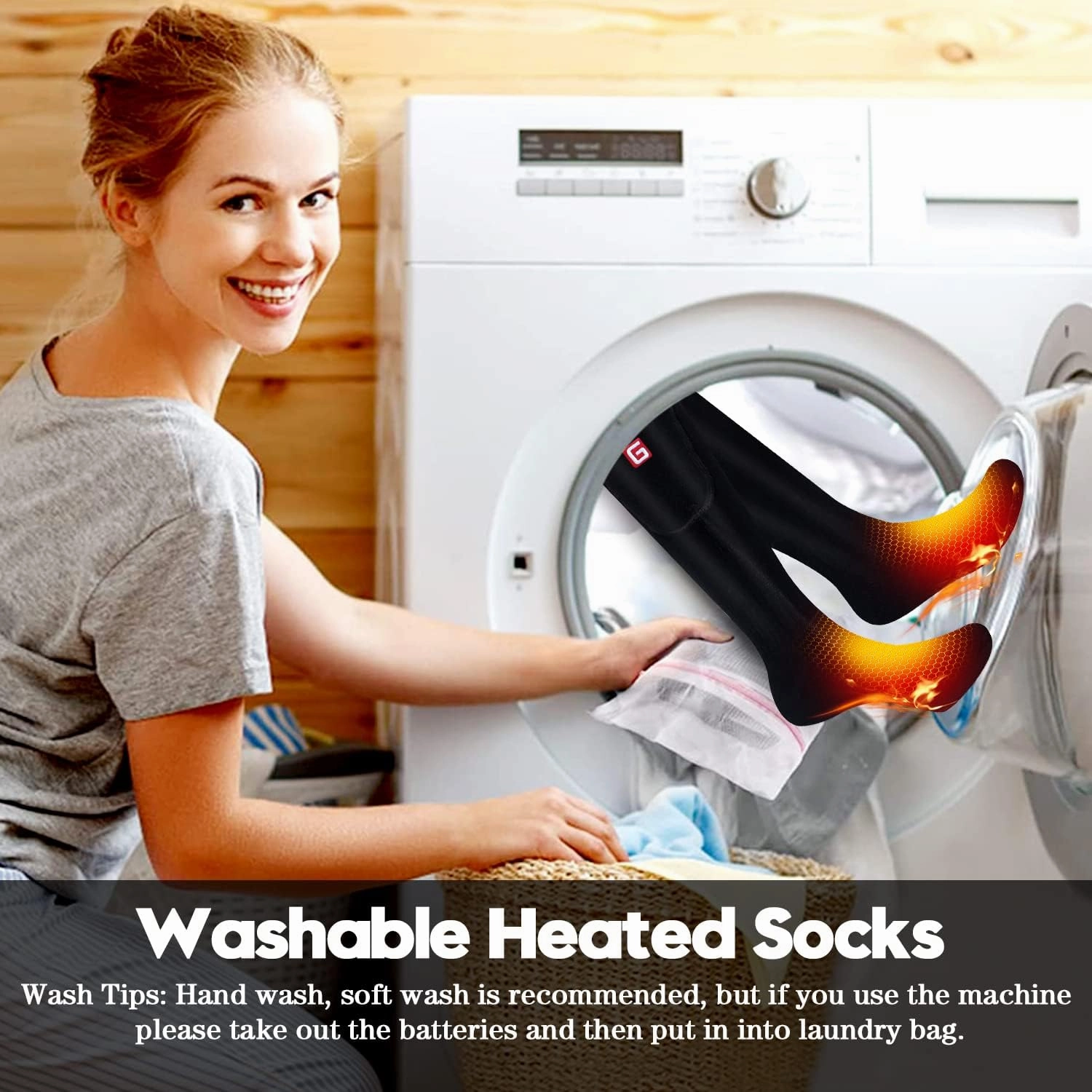 Heated Socks Women Electric Battery Socks Thermal Insulated Socks for Arthritis, Winter Thick Warm Cotton Sox Heating Foot Warmer, Unisex & USA 6-13 Size