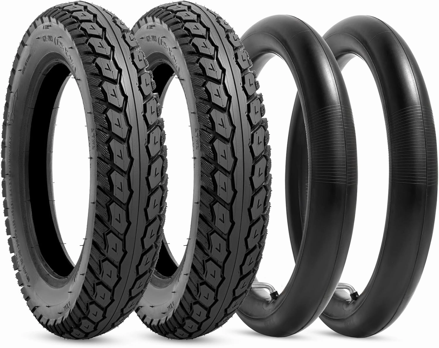 Heavy Duty 12.5x2.25 (12-1/2 x2-1/4) Tire & Inner Tube Set with Angled Valve Stem for Electric Scooters Razor Pocket Mod, Currie, Schwinn, GT, IZIP, eZip 2 Sets