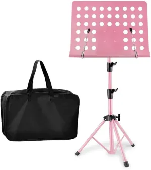 Height & Angle Adjustable Orchestral Stand Conductor Sheet Stand and Music Sheet Clip Holder, Notation Stand with Carrying Bag Musical Instruments,(Pink)