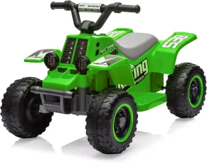 Hetoy 6V Kids Ride On Car, 4-Wheeler Quad ATV Play Car for Kids, 1.76MPH Max Speed, Ride On Toy for Boys & Girls Gift, Rubber Handles, Push-Button Accelerator, Green