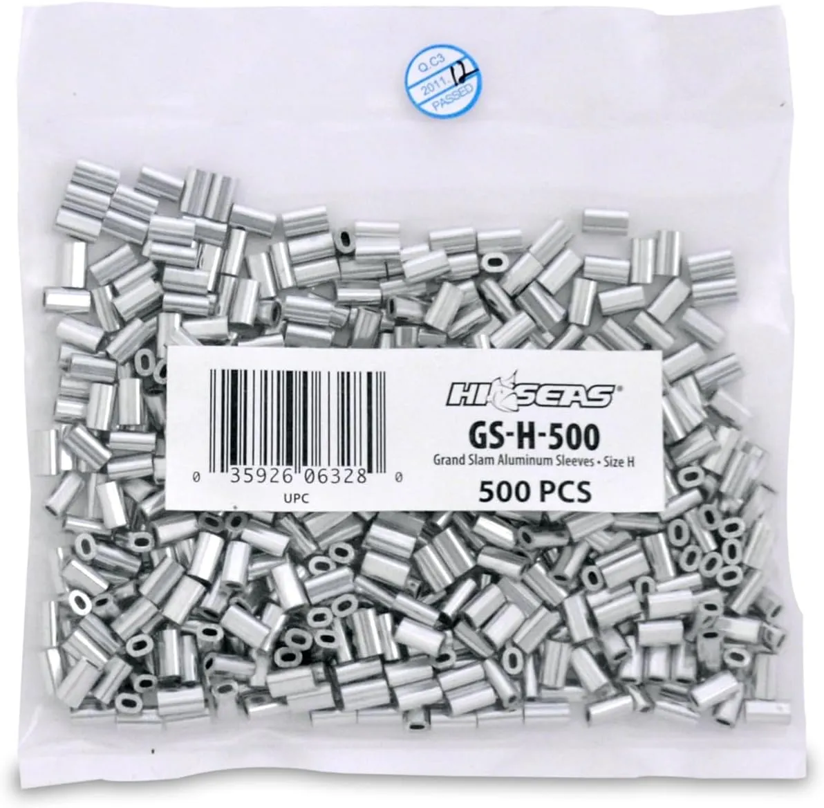 HI-SEAS Grand Slam Aluminum Fishing Line Crimp Sleeves - Bulk 500 Pieces, Durable and Strong Crimps for Monofilament 40lb Test up to 600lb Test for Saltwater Fishing Leaders