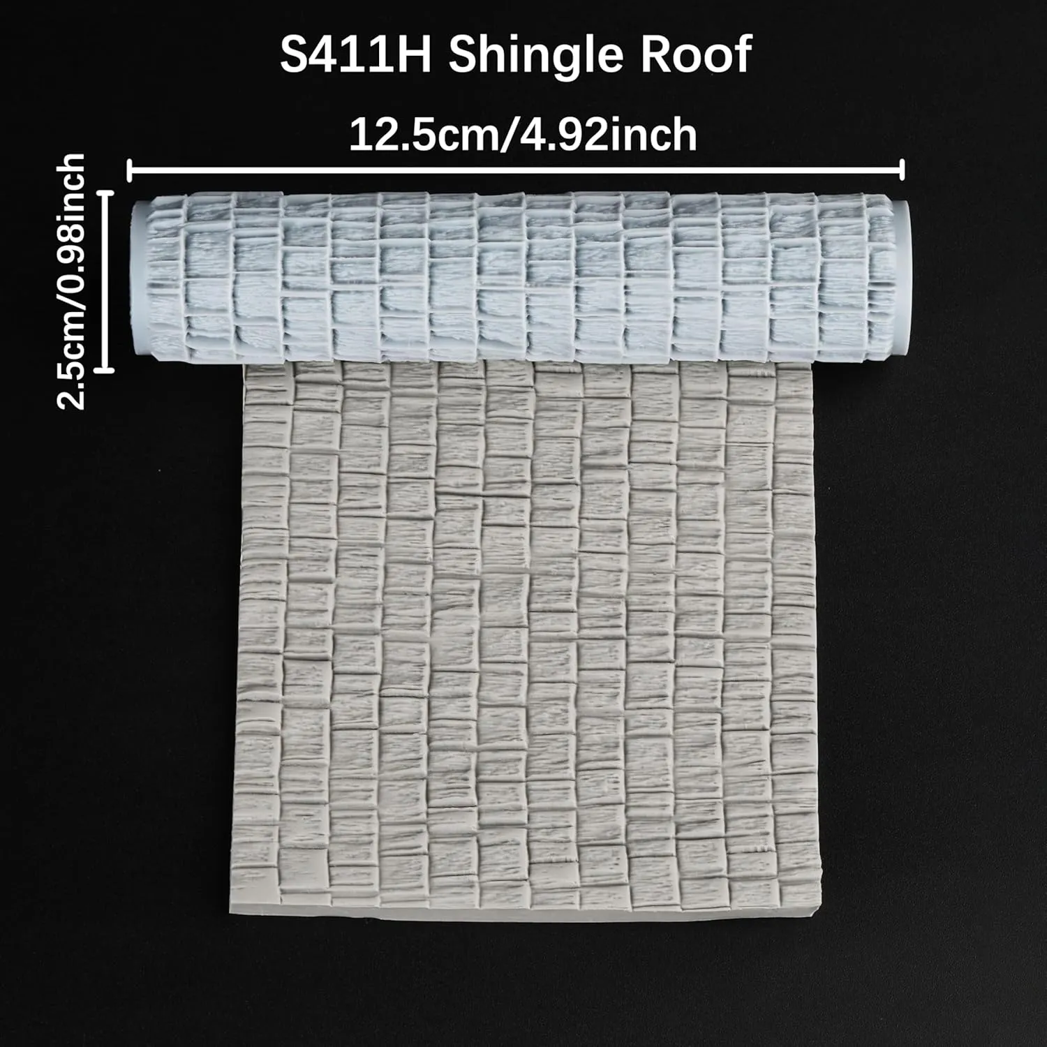 High Detail Texture Roller - Perfect for Clay, Foam, and Polymer Clay Modeling, Tabletop Game Terrain Building, and Role-Playing Games S411-H Shingle Roof