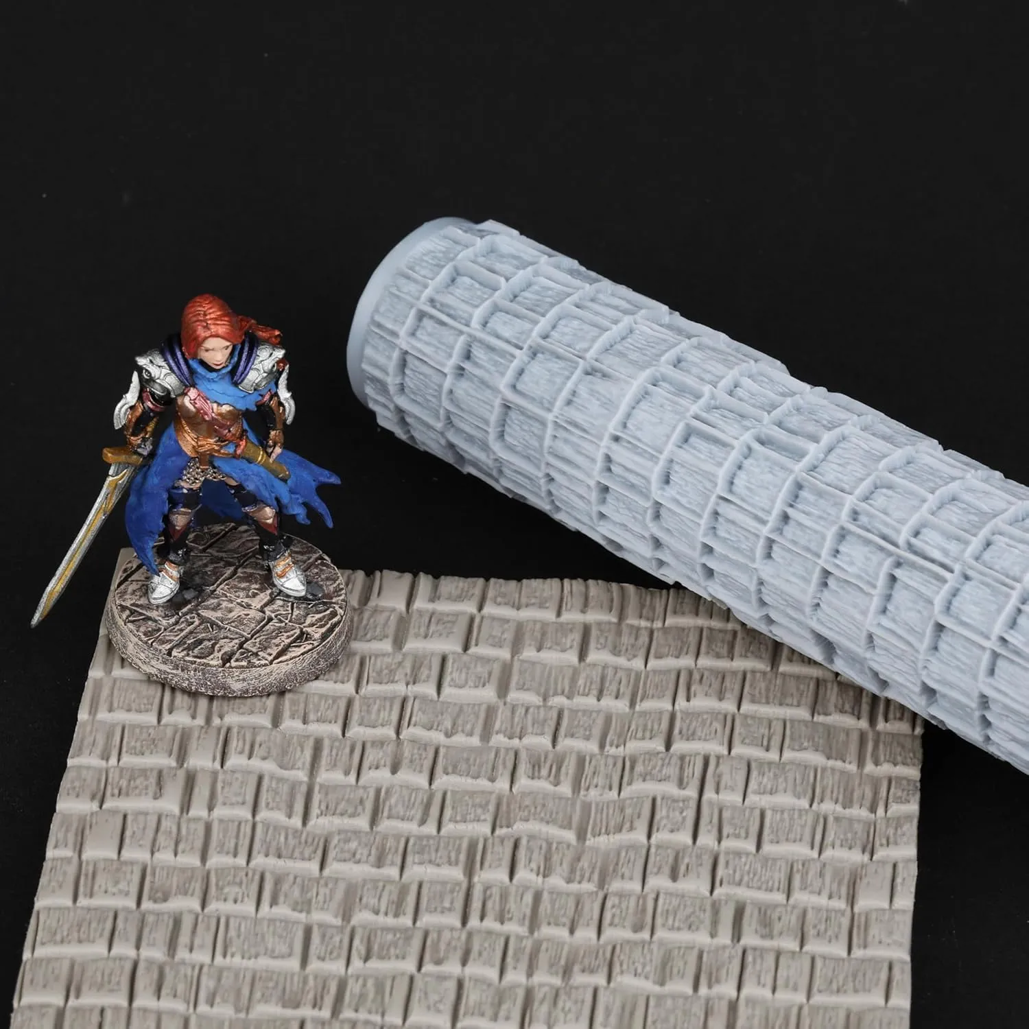 High Detail Texture Roller - Perfect for Clay, Foam, and Polymer Clay Modeling, Tabletop Game Terrain Building, and Role-Playing Games S411-H Shingle Roof