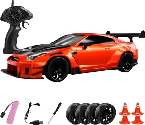 High-Speed RC Drift Car, 1:20 Scale 2.4G 4WD Stunt Remote Control Vehicle with LED Lights & Protective Features, RC Racing Toys for Hobbyist