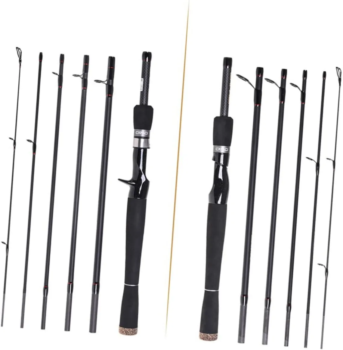High Strength 6 Section Telescopic Rod 2.4m Short Lure Rod Sea Bass Carp Trout Freshwater Saltwater Durable Finish