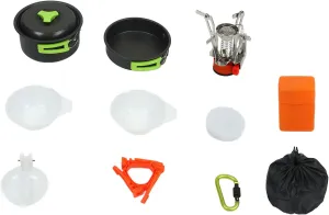 High Strength Portable Camping Cookware Set Anti Scald Food Grade Aluminum Pot Pan for Outdoor Picnic Backpacking Hiking