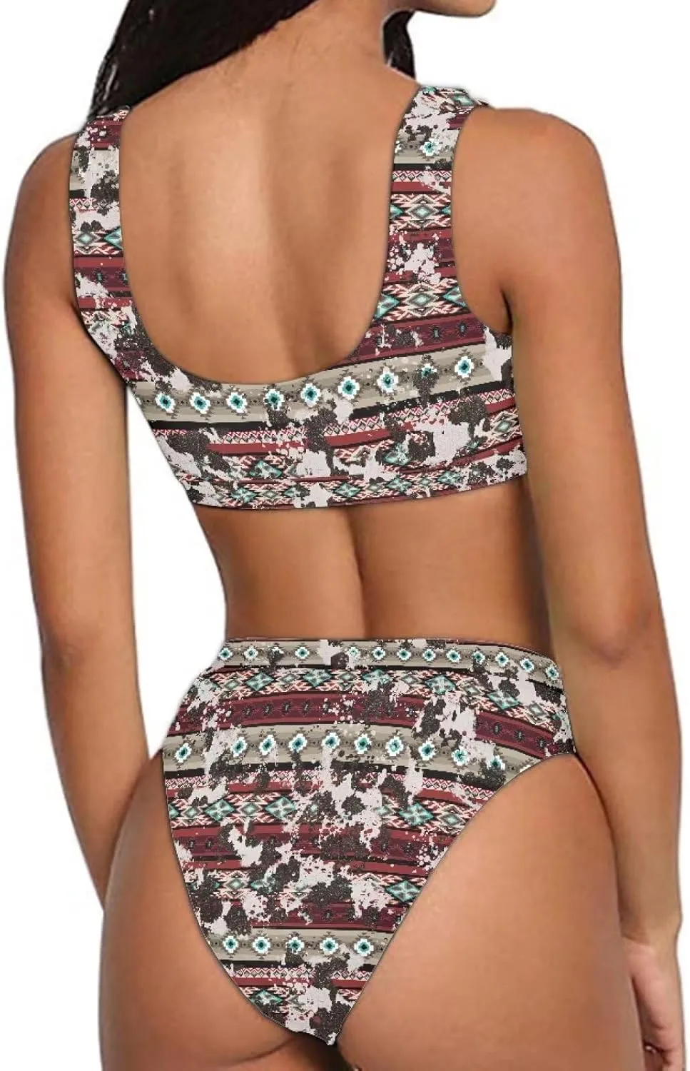 High Waisted 2 Piece Swimsuit,Bikini Sets for Women,Without Bra Pads Xs-5xl