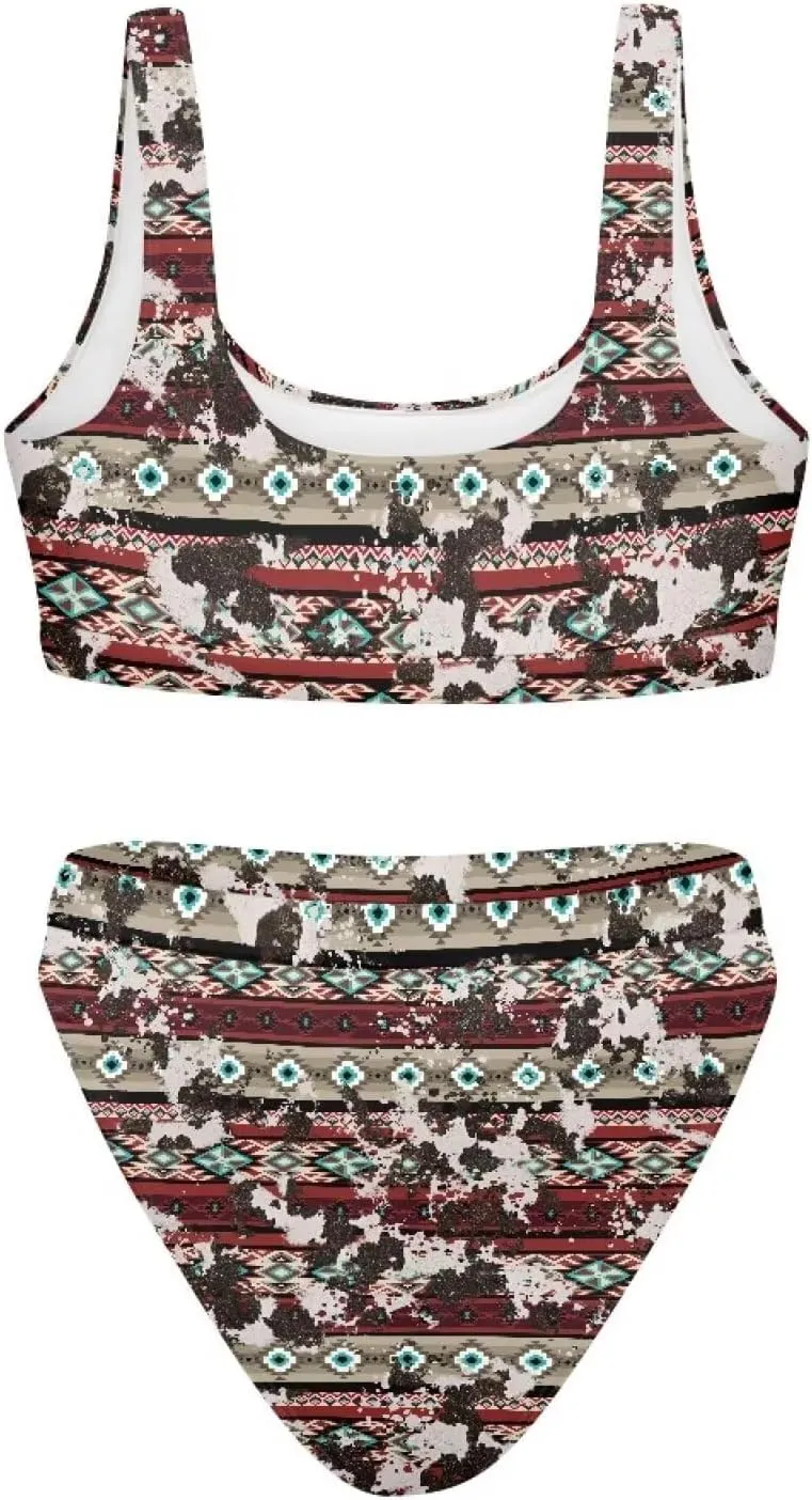 High Waisted 2 Piece Swimsuit,Bikini Sets for Women,Without Bra Pads Xs-5xl