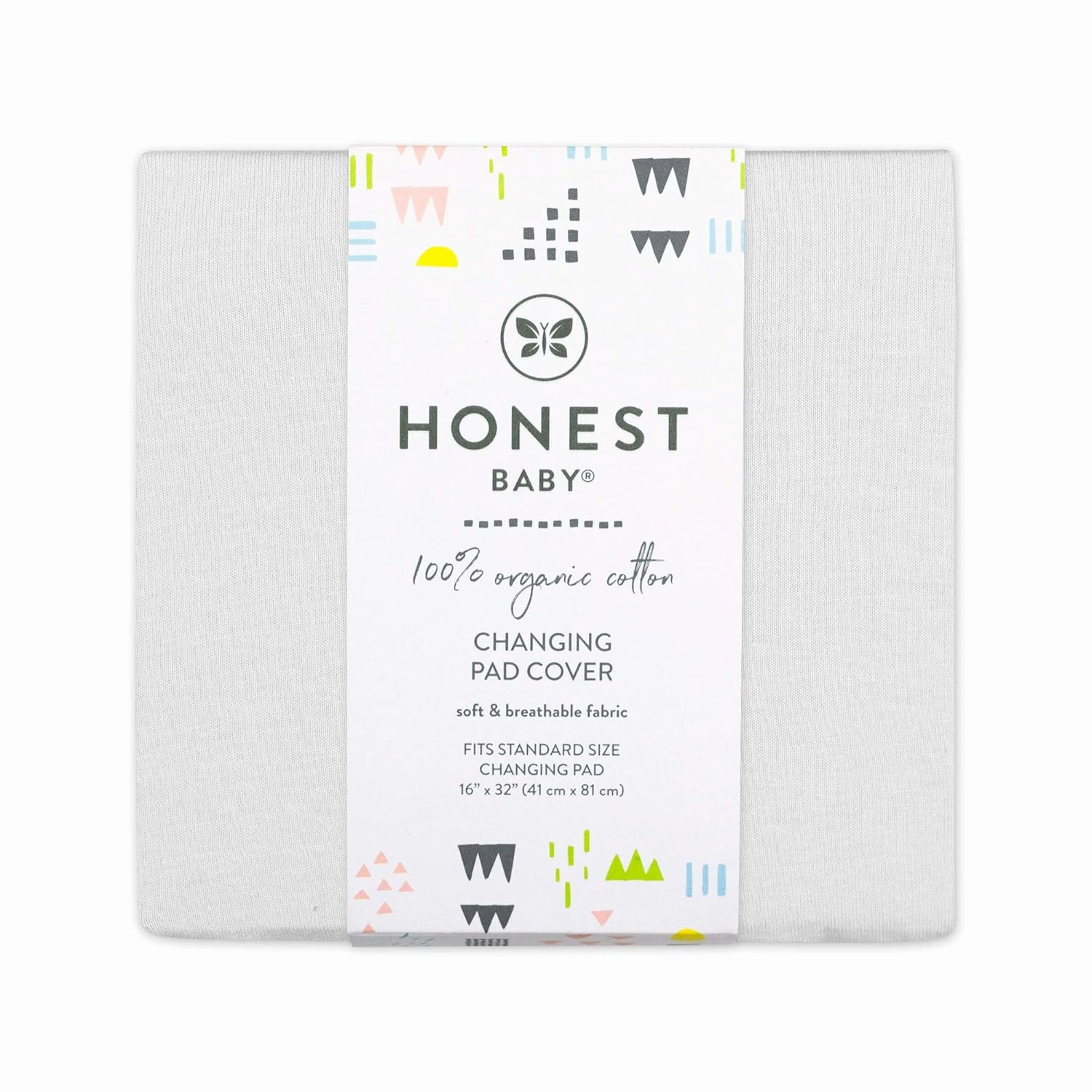 HonestBaby Organic Cotton Changing Pad Covers (Set of Two), Bright White, One Size