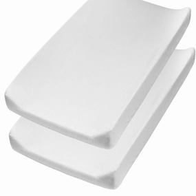 HonestBaby Organic Cotton Changing Pad Covers (Set of Two), Bright White, One Size