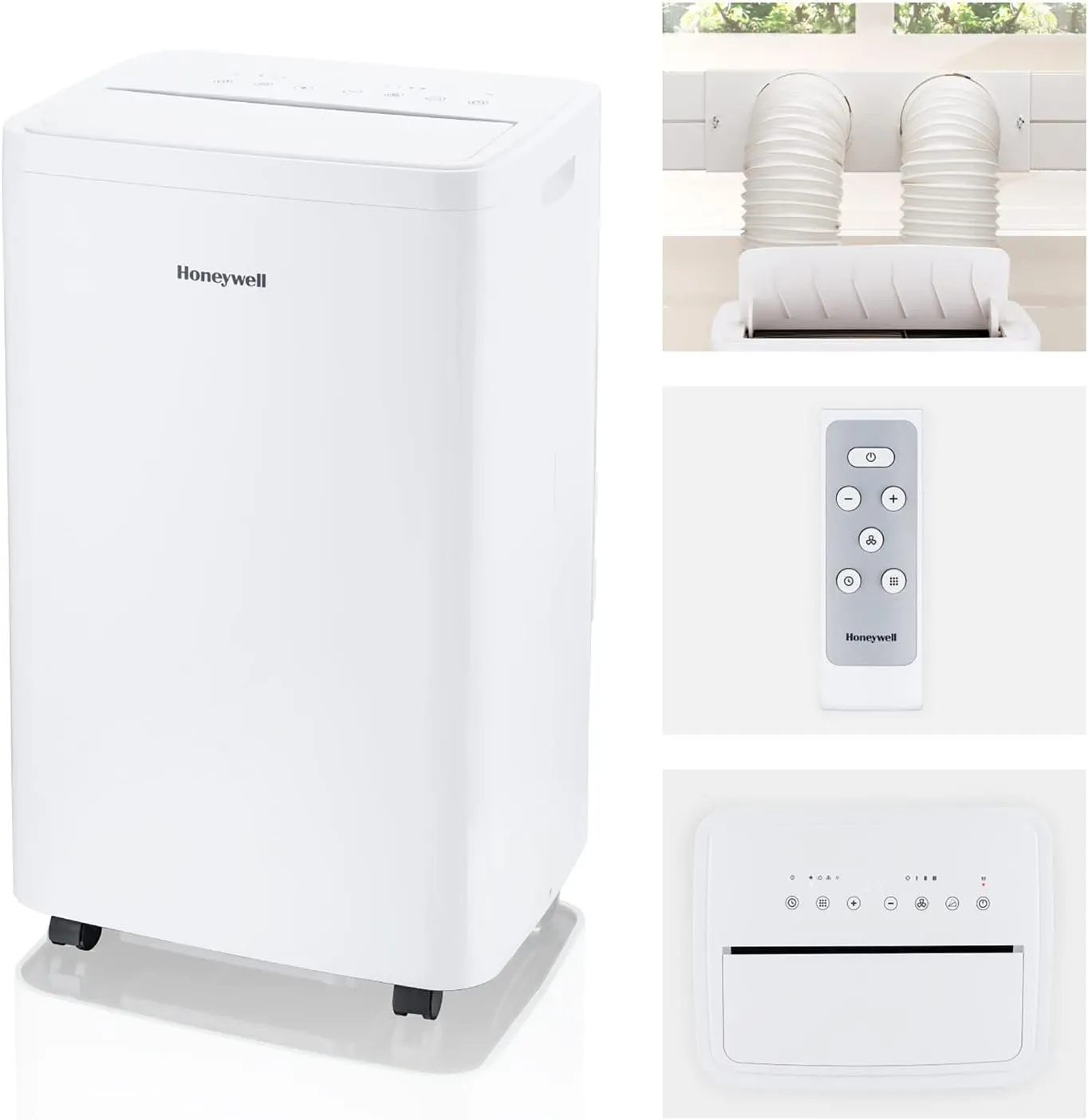 Honeywell 14,500 BTU / 101 Pint Portable Air Conditioner and Dehumidifier, Cools Rooms Up to 700 Sq. Ft., (White)