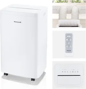 Honeywell 14,500 BTU / 101 Pint Portable Air Conditioner and Dehumidifier, Cools Rooms Up to 700 Sq. Ft., (White)