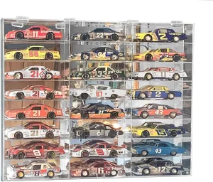 Hot Clear Acrylic Display Case for 1:24 Scale Diecast Toy Model Cars Wheels Storage Showcase, 24 Compartments, AHW24