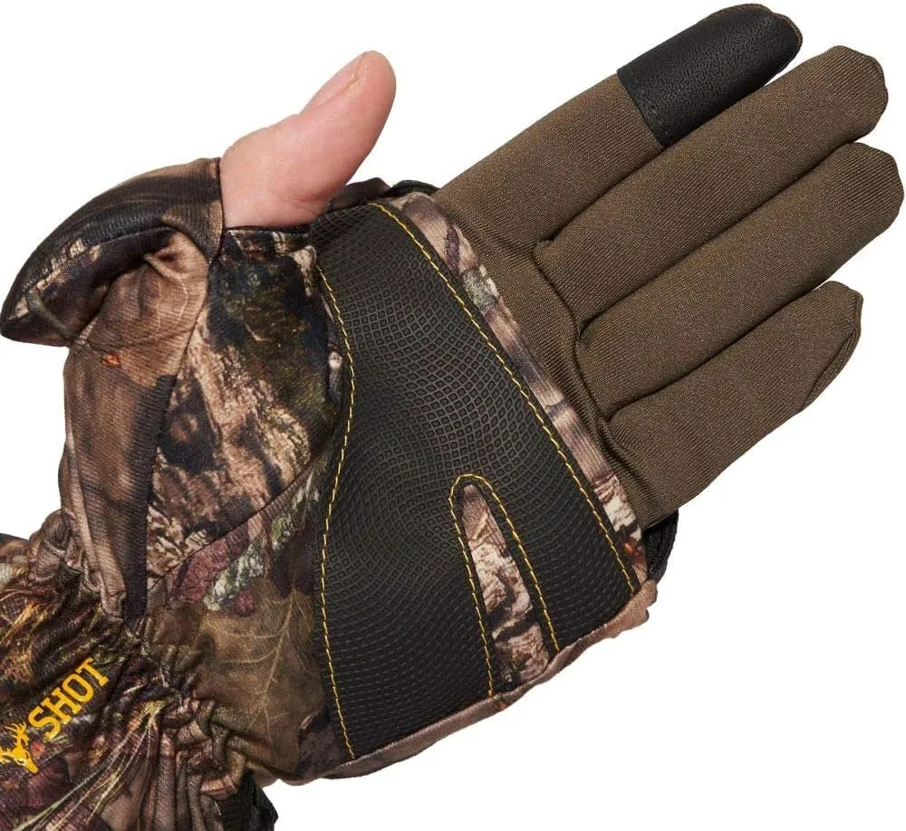 HOT SHOT Men’s Camo Huntsman Pop-Top Mittens – Outdoor Hunting Camouflage