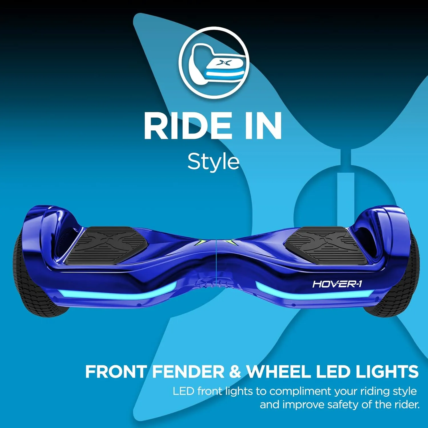 Hover-1 All-Star Hoverboard 7MPH Top Speed, 7MI Range, Dual 200W Motor, 5HR Recharge, 220lbs Max Weight, LED Wheels & Headlights