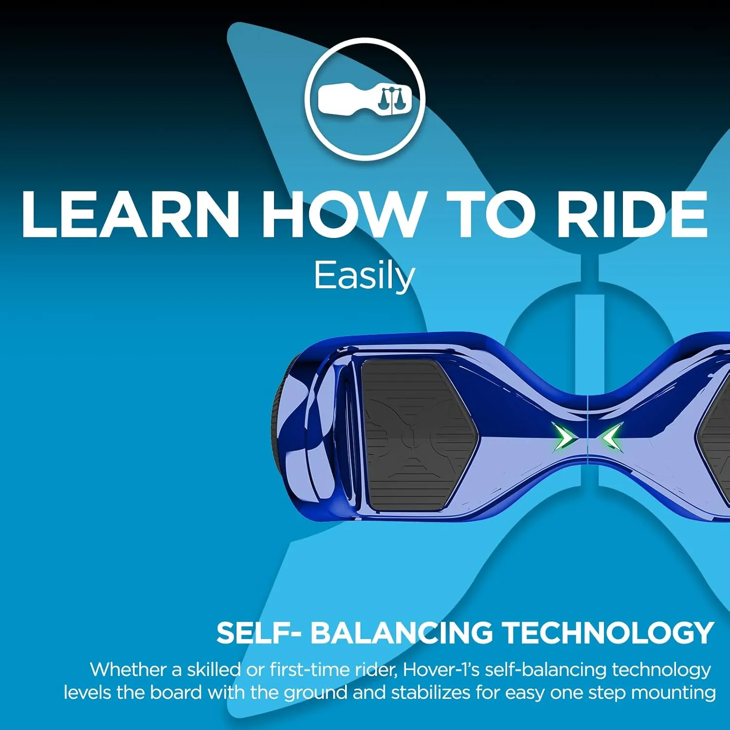 Hover-1 All-Star Hoverboard 7MPH Top Speed, 7MI Range, Dual 200W Motor, 5HR Recharge, 220lbs Max Weight, LED Wheels & Headlights
