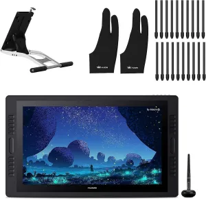 HUION 2020 Kamvas Pro 24 Graphic Drawing Monitor 2.5K QHD Resolution with Screen Full Laminated Anti-Glare Glass Pen Display with 20 Express Keys Touch Bar, 23.8 inch